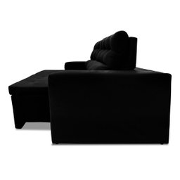 Sofá Retrátil/Reclinável Arizona 2,30m Suede Velut Preto - King House - 4