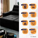 Ver imagem 6 de Sofá Retrátil/Reclinável Arizona 2,30m Suede Velut Preto - King House