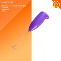 Misturador Portátil Mini Mixer Batedor de Café e Bebidas Cremosas:roxo - 3