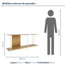 Ver imagem 3 de Aparador Sólis - Largura: 160 cm - Cor: Álamo - Metal: Dourado