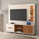 Ver imagem 1 de Estante Home Brise para Tv até 70 Polegadas 1 Porta Correr 2 Gavetas e Rodízio Off White/jequitibá -