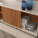 Ver imagem 4 de Estante Home Brise para Tv até 70 Polegadas 1 Porta Correr 2 Gavetas e Rodízio Off White/jequitibá -