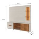 Ver imagem 6 de Estante Home Brise para Tv até 70 Polegadas 1 Porta Correr 2 Gavetas e Rodízio Off White/jequitibá -