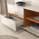 Ver imagem 2 de Estante Home Brise para Tv até 70 Polegadas 1 Porta Correr 2 Gavetas e Rodízio Off White/jequitibá -