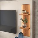 Ver imagem 3 de Estante Home Brise para Tv até 70 Polegadas 1 Porta Correr 2 Gavetas e Rodízio Off White/jequitibá -