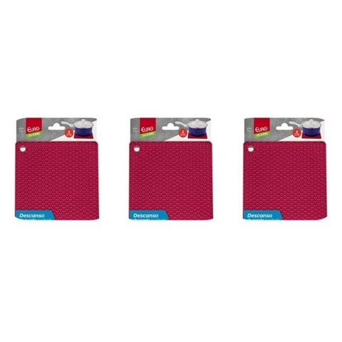 Descanso de Panela Quadrado de Silicone com 3 Un.