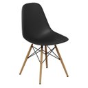 Ver imagem 4 de Mesa de Jantar Veneza Industrial Nature com 4 Cadeiras Eiffel Charles Eames Branco/Preto - Doce