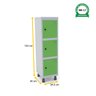 MINI ROUPEIRO DE AÇO 3 PORTAS PITÃO PANDIN - CINZA/VERDE MGRP 501/3 DI - 2