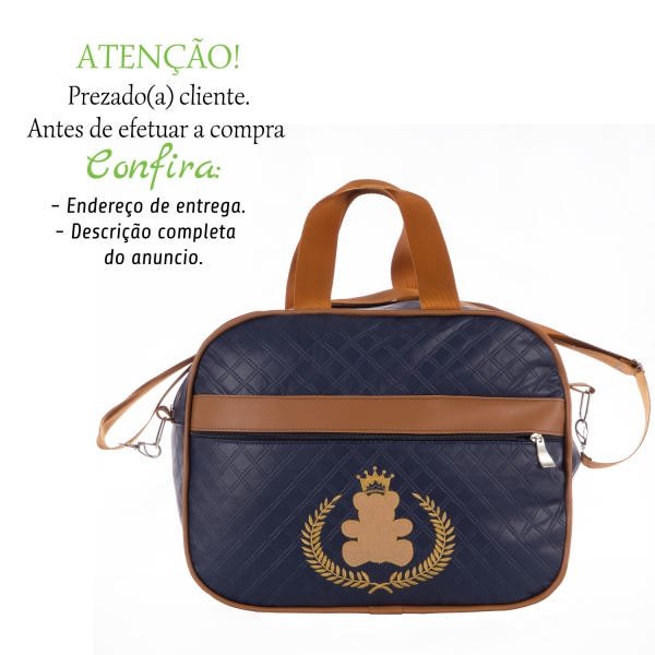 Bolsa Grande Impermeável Marinho Enxoval do Bebê Medalha - 2