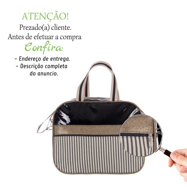 Bolsa para Saída Maternidade Grande Impermeável Preto Medalha - 2