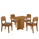 Ver imagem 2 de Conjunto Sala de Jantar Mesa Moscou Tampo 120cm Canto Copo de MDF e 4 Cadeiras Cleo Yescasa