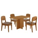 Ver imagem 2 de Conjunto Sala de Jantar Mesa Moscou Tampo 120cm Canto Copo de MDF e 4 Cadeiras Cleo Yescasa