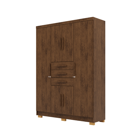 Armário Guarda Roupa Casal Taurus 6 Portas - Vlr Móveis: Imbuia Rústico