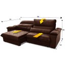 Ver imagem 3 de Sofá Retrátil/Reclinável Grécia 2,10m Suede Velut Marrom c/ Molas no Assento - King House