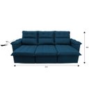 Ver imagem 4 de Sofá Retrátil/reclinável Verona 2,30m Suede Velut Azul Marinho com Molas no Assento - King House