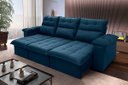 Ver imagem 1 de Sofá Retrátil/reclinável Verona 2,30m Suede Velut Azul Marinho com Molas no Assento - King House