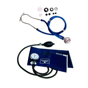 Kit Aparelho de Pressão Esfigmomanômetro com Esteto Rappaport Premium - Azul