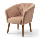 Ver imagem 5 de Jogo 2 Poltronas Estofadas Tecido Veludo Elegante para Sala de Espera Aconchegante Pés de Madeira Re