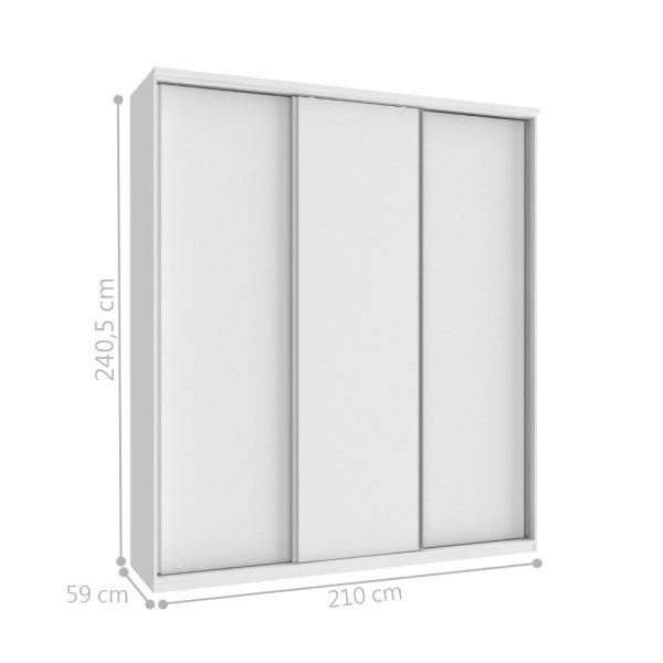 Guarda-Roupa Roupeiro Genji 3 Portas Branco - 2