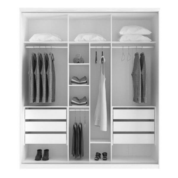 Guarda-Roupa Roupeiro Genji 3 Portas Branco - 3