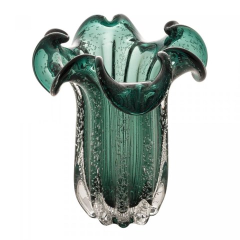 Vaso de Vidro Italy Verde Esmeralda  12,8 x 17 cm | Casa Del Grande