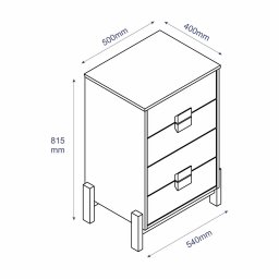 Mesa de Cabeceira Quarto 81cm 04 Gavetas | Alla - 6