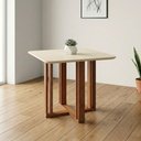 Ver imagem 3 de Mesa de Jantar 4 Lugares Tampo Mdf 94x94 Cm 15171 Nature Off White Molci