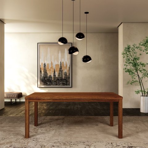 Mesa de Jantar Retangular 180cm 1555ne Nature Madeira Rústico Escuro Finestra