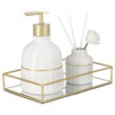 Ver imagem 1 de Kit Lavabo Banheiro Bandeja Espelhada Difusor Dispenser Luxo