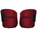 Ver imagem 2 de Kit 2 Poltronas Organica Beatriz Veludo Vermelho C/ Composê Corano Preto - Lm Decor