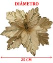 Ver imagem 4 de Kit 12 Flores Artificial Glitter Dourado Madeira Natal 25cm