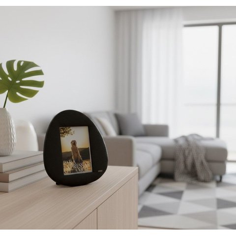 Decoração Porta Retrato Courino Casco Preto Goods Br 665038