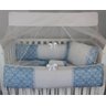Kit Berço Glamour Guipir 09 Peças - Provençal Azul - 1