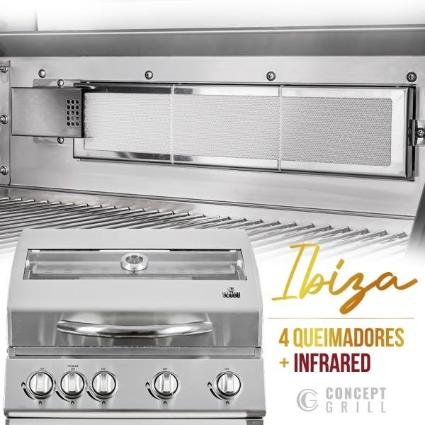 Churrasqueira A Gás Concept Grill Ibiza 4 Queimadores com Infrared e Acessórios - 3