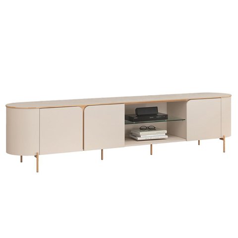 Rack para Sala de Estar Tv 75 Pol Orgânico Harper D05 Off White - Lyam Decor