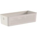 Ver imagem 1 de Cesto Organizador Multiuso 34x15x9cm Flow Perfurações 4,5l Bege ou Caixa