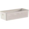Cesto Organizador Multiuso 34x15x9cm Flow Perfurações 4,5l Bege ou Caixa - 1