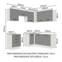 Ver imagem 4 de Armário de Cozinha Completa de Canto 399cm Branco Cinza Agata Madesa 02