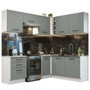 Ver imagem 3 de Armário de Cozinha Completa de Canto 399cm Branco Cinza Agata Madesa 02