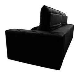 Sofá Retrátil/Reclinável Islândia 3,00m Suede Velut Preto c/ Molas no Assento - King House - 6