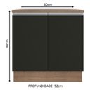 Ver imagem 2 de Balcão Madesa Glamy 80 cm 2 Portas Rustic/Preto Cor:Rustic/Preto