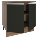 Ver imagem 4 de Balcão Madesa Glamy 80 cm 2 Portas Rustic/Preto Cor:Rustic/Preto