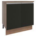 Ver imagem 1 de Balcão Madesa Glamy 80 cm 2 Portas Rustic/Preto Cor:Rustic/Preto