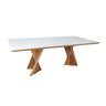 Mesa de Jantar Grife Off White e Castanho com Tampo de Vidro - 2,00x1,00M - 1
