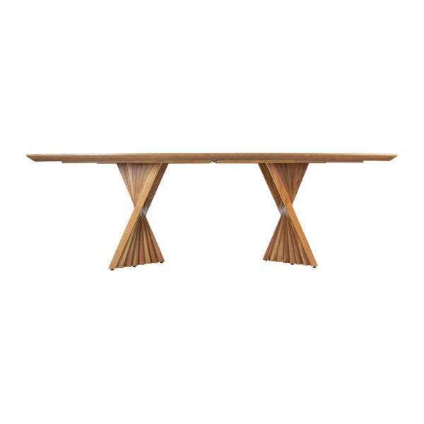 Mesa de Jantar Grife Off White e Castanho com Tampo de Vidro - 2,00x1,00M - 2