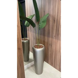 Vaso Decorativo Fibra de Vidro Florida M 80cm Champagne - 5