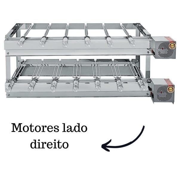 Churrasqueira Elétrica Giratória Inox 13 Espetos Modelo Especial 2A/2M Mot Direito - 1