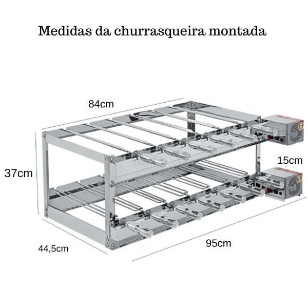 Churrasqueira Elétrica Giratória Inox 13 Espetos Modelo Especial 2A/2M Mot Direito - 2