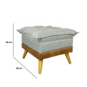 Ver mais imagens de Puff Banqueta Almofadado Londres Apoio para Pés Corino Nozes e Linho Cinza Base de Madeira - Arkell