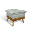 Ver imagem 2 de Puff Banqueta Almofadado Londres Apoio para Pés Corino Nozes e Linho Cinza Base de Madeira - Arkell